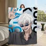 Gojo Satoru Anime Flannel Throw Blanket Soft Plush Bed Cover 9