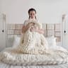 Chunky Knit Weighted Blanket Soft Breathable Queen Size Throw 6
