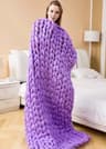Chunky Knit Weighted Blanket Soft Breathable Queen Size Throw 13