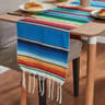 Colorful Mexican Serape Table Runner Woven Fringe Party Decor 5