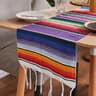 Colorful Mexican Serape Table Runner Woven Fringe Party Decor 7