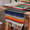Colorful Mexican Serape Table Runner Woven Fringe Party Decor 8