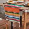 Colorful Mexican Serape Table Runner Woven Fringe Party Decor 3