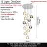 Modern Nordic Crystal LED Chandelier For Luxury Living Room And Dining Lighting 9