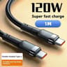 120W USBC To USBC Fast Charging Cable PD TypeC Charger Cord For IPhone Samsung And Xiaomi 2