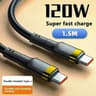 120W USBC To USBC Fast Charging Cable PD TypeC Charger Cord For IPhone Samsung And Xiaomi 3