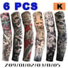 6PCS Tattoo Print Arm Sleeves Breathable Sun Protection Covers For Cycling And Outdoor Activities 10