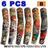 6PCS Tattoo Print Arm Sleeves Breathable Sun Protection Covers For Cycling And Outdoor Activities 2