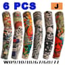 6PCS Tattoo Print Arm Sleeves Breathable Sun Protection Covers For Cycling And Outdoor Activities 9