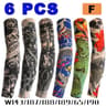 6PCS Tattoo Print Arm Sleeves Breathable Sun Protection Covers For Cycling And Outdoor Activities 6