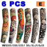 6PCS Tattoo Print Arm Sleeves Breathable Sun Protection Covers For Cycling And Outdoor Activities 5