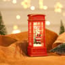 Vintage Christmas Phone Booth LED Light With Santa And Snowman 2