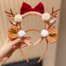 Cute Christmas Reindeer Antler Headband With Festive Bow For Girls 3