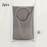 Large Hanging Laundry Basket Foldable Oxford Cloth Bag With Storage Pockets 2