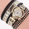 Elegant Rhinestone Womens Quartz Watch With Long Leather Wrap Bracelet Strap 1