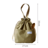 Japanese Style Drawstring Lunch Bag With Pocket For Portable Bento Storage 7