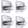 4 Pcs Stainless Steel Wall Hooks  Adhesive Bathroom Robe Hooks  MultiPurpose Hanger Hooks For Towel 4