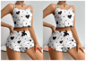 Breathable Womens Pajamas Shorts And Tank Top Set For Sleep And Loungewear 9