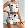 Breathable Womens Pajamas Shorts And Tank Top Set For Sleep And Loungewear 7