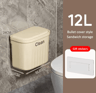 1216L Wall Mounted Press Type Trash Can  Bathroom  Kitchen Garbage Bin With Lid 7