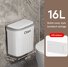1216L Wall Mounted Press Type Trash Can  Bathroom  Kitchen Garbage Bin With Lid 8