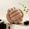 KnotCushion Woven Ball Pillow With Backrest  Decorative Round Knot Cushion For Sofa  Bedroom 7