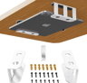 Under Desk Metal Laptop Mount Shelf Holder With AntiScratch Silicone For Mac Mini MacBook Keyboard 9