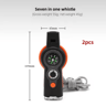 7 In 1 Outdoor Survival Whistle Multi Function Safety Whistle For Hiking Camping And Travel 7