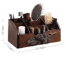 Vintage Wooden Rotating Makeup Organizer Desktop Wood Cosmetic Storage Box With Drawers For Vanity  5