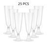 EleganceServe Disposable Champagne Glasses  GoldRim Plastic Cocktail  Martini Glass Set 6