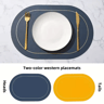 Modern Leather Table Placemats  Waterproof HeatResistant Dining Placemats With NonSlip ColorBlock D 6