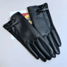 Womens Winter PU Leather Touchscreen Gloves  Warm Driving Gloves With Elegant Bow 5