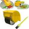 6Blade Stainless Steel Herb Roller Cutter  Manual Vegetable Chopper For Fast  Easy Kitchen Prep 5