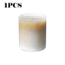 Japanese Striped Glass Coffee Cup  300ml Transparent Bubble Tea  Whiskey Tumbler 4