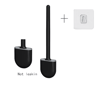 WallMounted Silicone Toilet Brush With Holder  Long Handle Hygienic Bathroom Cleaning Tool 9