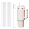 12Pack Replacement Straws For Stanley 40oz Tumbler  Reusable Clear Plastic Straws With Cleaning Bru 5