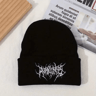 Gothic Knit Beanie Hat Unisex Acrylic Winter Skull Cap Street Style Warm Beanie 5