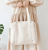 KoreanStyle Quilted Diaper Bag With Elegant Embroidery  Large Storage 8