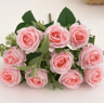 10Head Artificial Rose Bouquet  Realistic Silk Flowers For Elegant Home  Wedding Decor 8