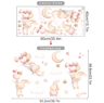 Pink Cartoon Bear Balloon Wall Stickers  Cute Kids Room  Nursery Wall Decals Decor 7