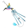 Hummingbird  Dragonfly Metal Glass Wind Chime  HandPainted Garden Hanging Decor With Soothing Bells 8