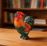 HandCarved Wooden Rooster  Hen Figurine Set  Rustic Farmhouse Decor 5