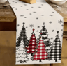 Retro Plaid Christmas Tree Table Runner  Festive Holiday Dining Decor 5