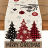 Retro Plaid Christmas Tree Table Runner  Festive Holiday Dining Decor 7