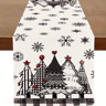 Retro Plaid Christmas Tree Table Runner  Festive Holiday Dining Decor 8