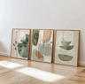 VIKAMA 3PCS Bohemian Plant Canvas Wall Art Earth Tone Minimalist Decor Set 0