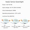 LED Recessed Downlight Intelligent Radar Motion Sensor Ceiling Spot Lamp 5W 7W 9W AC220V 2
