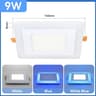 Modern Double Color LED Ceiling Panel Light Blue White Dual Mode Recessed Downlight 9
