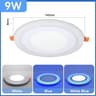 Modern Double Color LED Ceiling Panel Light Blue White Dual Mode Recessed Downlight 7