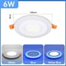 Modern Double Color LED Ceiling Panel Light Blue White Dual Mode Recessed Downlight 6